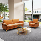 2 Piece living Room Set with Sofa and Chair, Orange Velvet - Furniture Home Direct