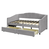 Upholstered Daybed With Two Drawers And Wood Slat - Furniture Home Direct