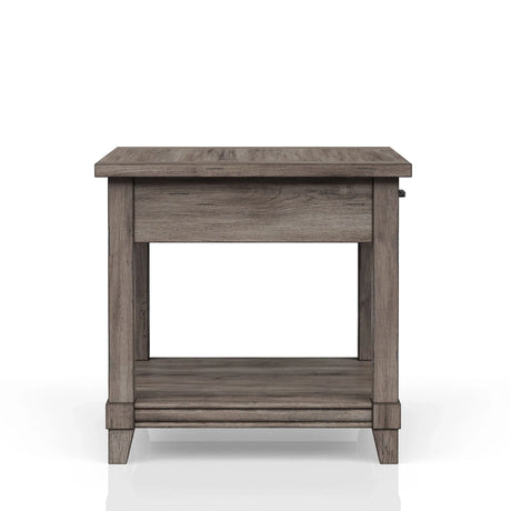 End Table With Storage Drawer Usn - Gray - Furniture Home Direct
