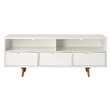 Mid-Century Modern Minimalist 3 Drawer Corner TV Stand For TVs Up To 58 - Furniture Home Direct