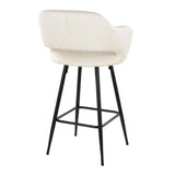 Margarite - Contemporary Fixed Height Counter Stool With Square Footrest (Set of 2) - Furniture Home Direct