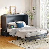 Murphy Bed With Large Drawer, USB Ports And Outlets - Furniture Home Direct