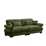 Modern Velvet Sofa With Bolstered Armrests And Pillows - Furniture Home Direct