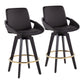 Cosmo - Contemporary Fixed Height Counter Stool With Swivel With Round Footrest (Set of 2) - Furniture Home Direct
