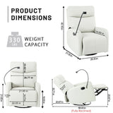 Rocking Recliner Chair, 360 Degree Swivel Nursery Rocking Chair, Glider Chair, Modern Small Rocking Swivel Recliner Chair For Bedroom, Living Room Chair Home Theater Seat, Phone Holder - Light Gray - Furniture Home Direct