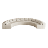 Corduroy Curved Modular Sectional With 12 pillows - White - Furniture Home Direct