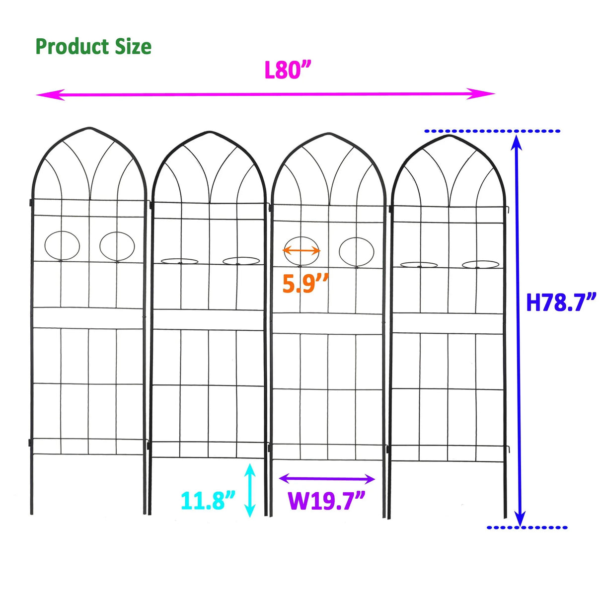 Metal Garden Trellis Rustproof Trellis For Climbing Plant, Outdoor Flower Support - Furniture Home Direct