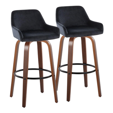 Daniella - Contemporary Fixed Height, Barstool & Swivel And Round Footrest (Set of 2) - Furniture Home Direct