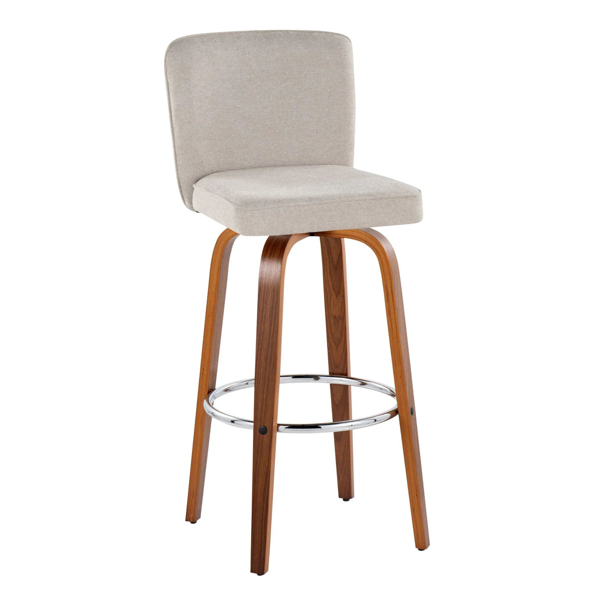 Henry - Contemporary Fixed Height Barstool With Swivel With Round Footrest (Set of 2) - Furniture Home Direct