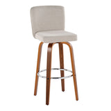Henry - Contemporary Fixed Height Barstool With Swivel With Round Footrest (Set of 2) - Furniture Home Direct