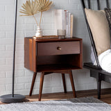 Mid Century Modern Single Drawer Nightstand - Furniture Home Direct
