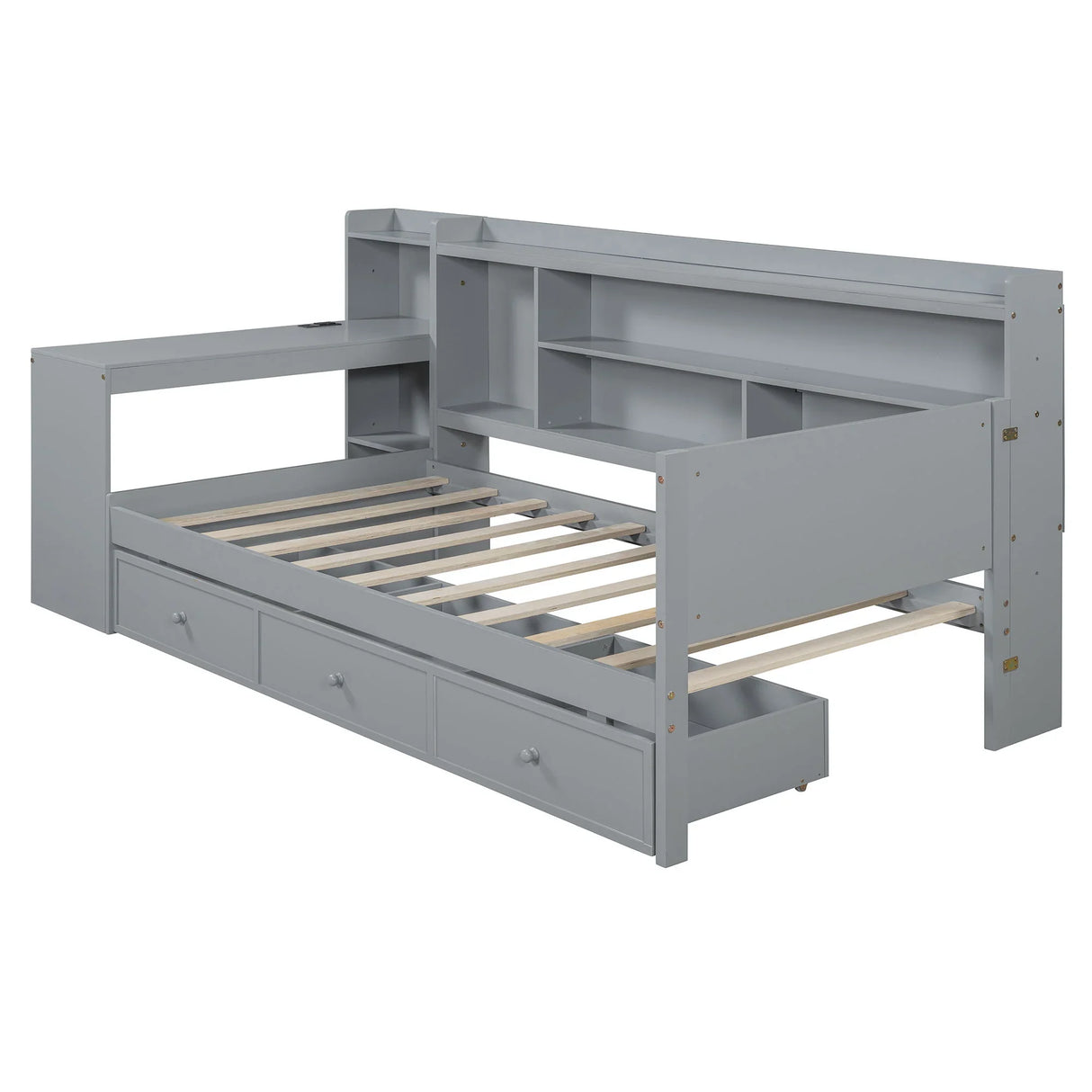 Daybed With 3 Drawers USB Ports And Desk - Furniture Home Direct