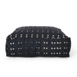 Dalm - Fabric Square Pouf Ottoman With Polystyrene Beads Filling - Dark Blue / White - Furniture Home Direct