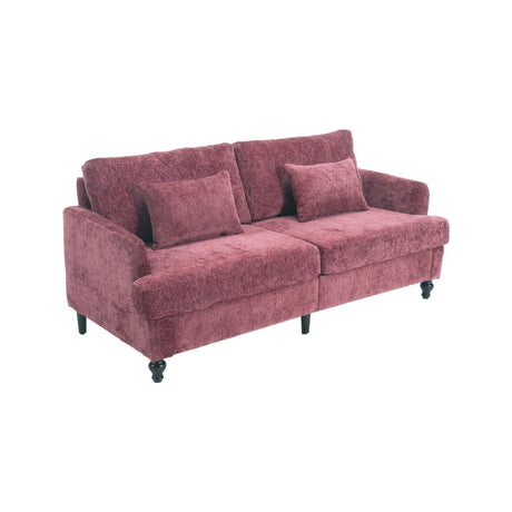 Mid Century Modern Chenille Fabric Loveseat Sofa, 2 Seat Upholstered Couch