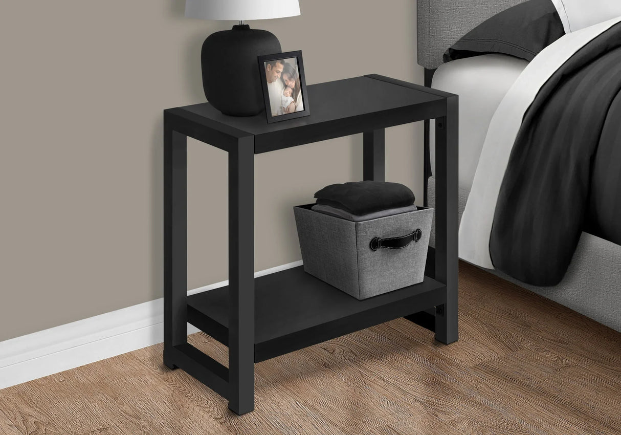 Accent Side Table, Narrow, Small, 2 Tier, Contemporary And Modern - Furniture Home Direct