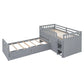 Loft Platform Bed With 7 Drawers And Full Guardrails, Modern L Shaped Space Savin - Furniture Home Direct