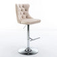 Swivel Velvet Barstools Adjusatble Seat Height From 25-33", Modern Upholstered Chrome Base Bar Stools With Backs Comfortable Tufted For Home Pub And Kitchen Island (Set of 2) - Furniture Home Direct