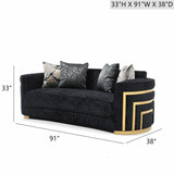 Soledad - Sofa With Upholstery And Hued Accents - Black - Furniture Home Direct