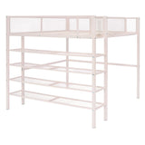 Loft Bed With 4 Tier Shelves And Storage - Furniture Home Direct