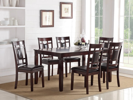 Dining Set with Upholstered PU Chairs 7 Piece Espresso - Furniture Home Direct