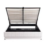 Upholstered Bed With Hydraulic Storage System And LED Light, With Sockets And USB Ports - Furniture Home Direct