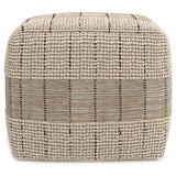Elmer - Square Woven Pouf - Natural / Gray - Furniture Home Direct