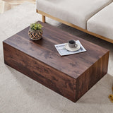 Coffee Table Modern Wood Grain Rectangular Finish Walnut - Furniture Home Direct