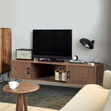 Industrial Style Reclaimed Wood Media TV Stand With Storage Cabinet For Living Media Room - Natural - Furniture Home Direct