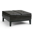 Dover - Square Coffee Table Storage Ottoman - Tanners Brown - Furniture Home Direct
