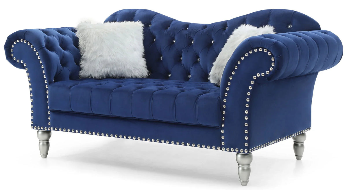 Elegant Round Arm Loveseat - Furniture Home Direct