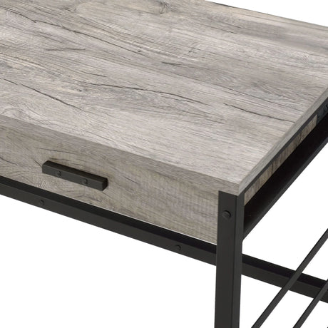 Disho - Weathered Writing Desk With USB - Oak - Furniture Home Direct