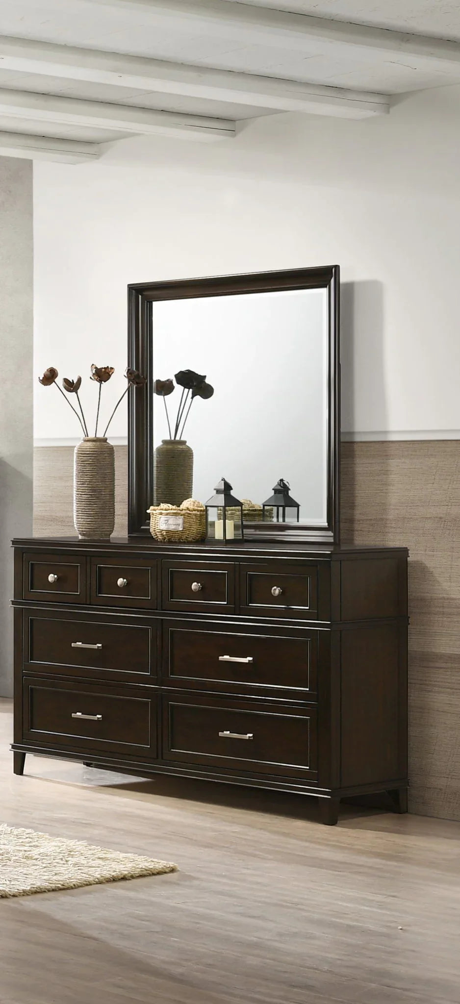 Merlot - 6 Drawer Dresser - Mahogany - Furniture Home Direct