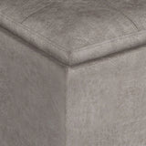 Rockwood - Upholstered Cube Storage Ottoman With Tray - Furniture Home Direct