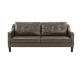 2 Piece Living Room Set in Black Faux Leather - Furniture Home Direct
