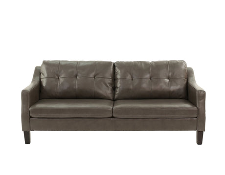 2 Piece Living Room Set in Black Faux Leather - Furniture Home Direct
