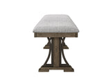 Dining Set Rustic Wood Bench and Upholstered Chairs Brown - Furniture Home Direct