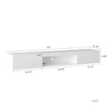 Wall Mounted TV Stand 63 Inch LED Illuminated White - Furniture Home Direct
