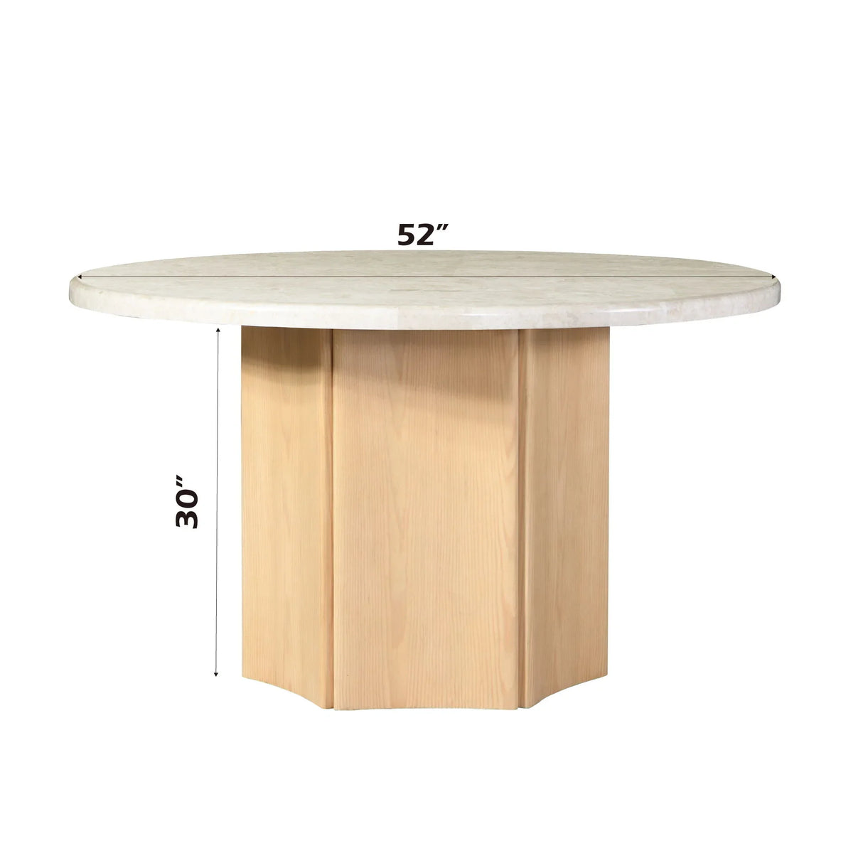 Qwin - Marble Top Round Dining Table - Natural - Furniture Home Direct