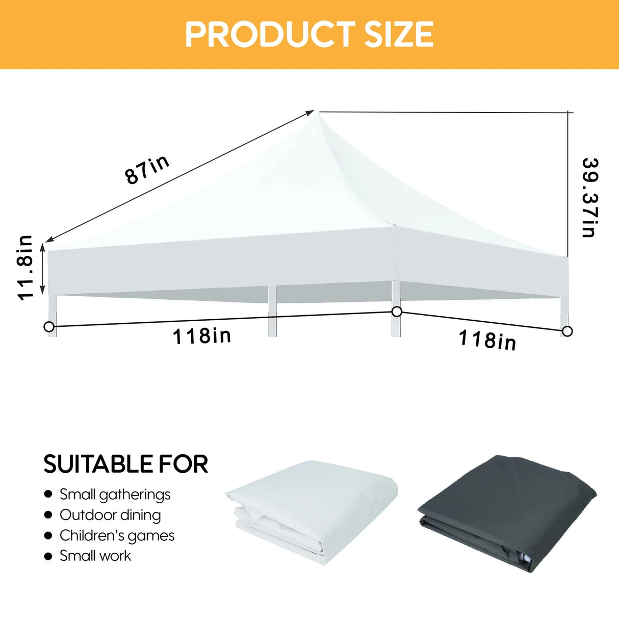 Canopy Replacement Top With 4 Pack W8 Bags, Pop Up Tent Cover Only, Frame Not Included - Furniture Home Direct