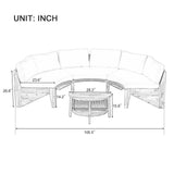 6 - Person Outdoor Sectional with Cushions and Coffee Table - Furniture Home Direct