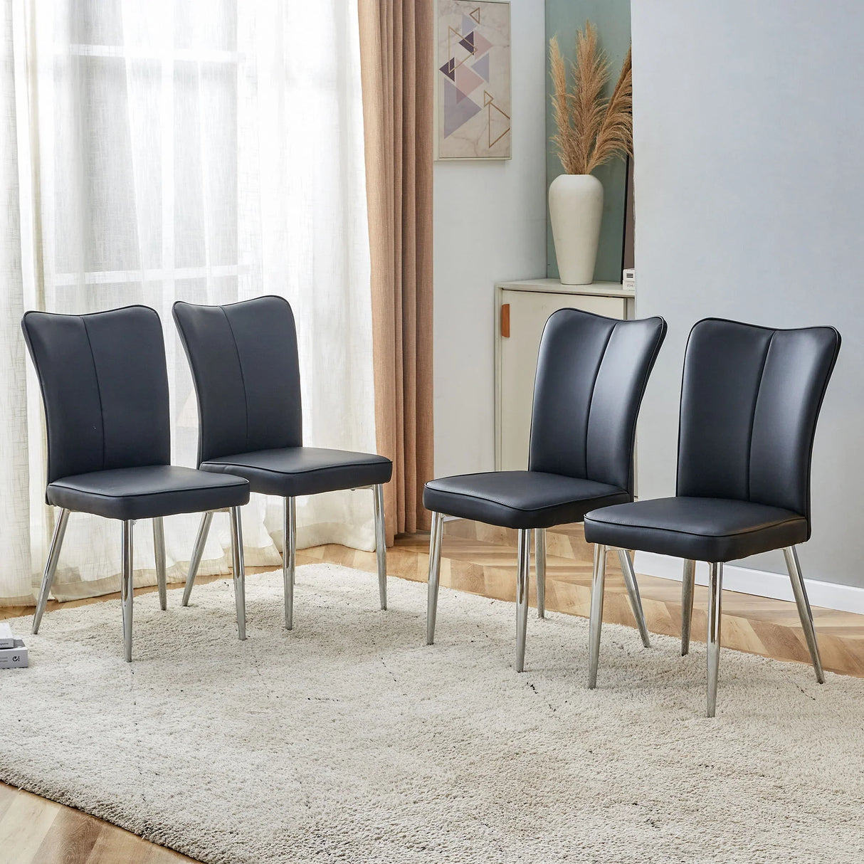 Modern Minimalist Dining Chairs With Metal Legs - Furniture Home Direct