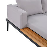 Outdoor Sectional Sofa With Chaise All Weather Gray - Furniture Home Direct