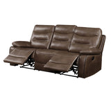 Aashi - Leather Gel Match Recliner Sofa - Brown - Furniture Home Direct