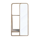 Clothes Hanger With Mirror, Large - Brown - Furniture Home Direct