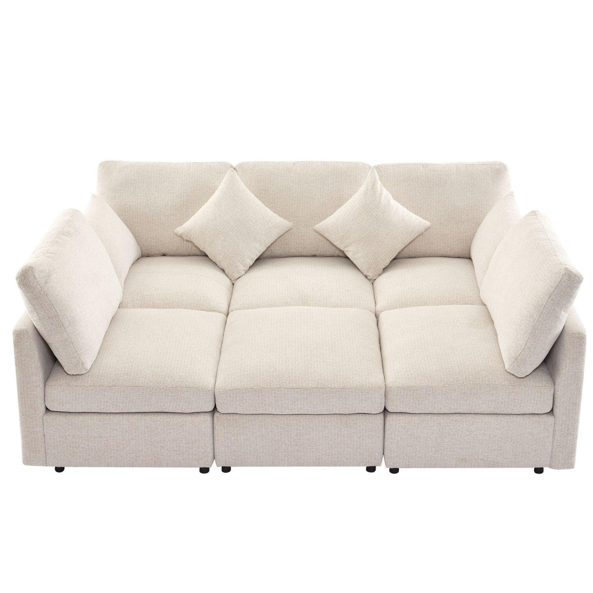 Sectional Sofa Modular U-Shaped With Ottoman & USB Ports - Furniture Home Direct