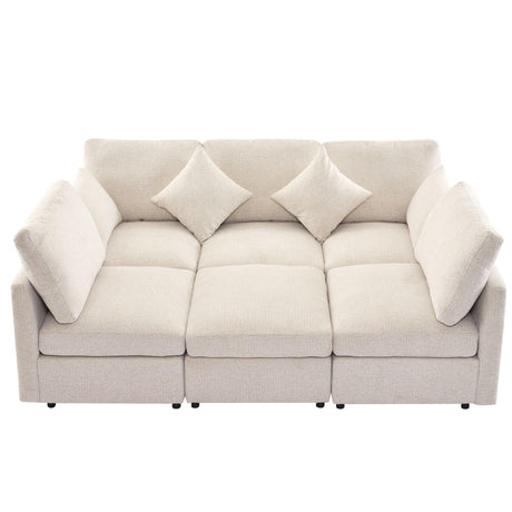 Sectional Sofa Modular U-Shaped With Ottoman & USB Ports - Furniture Home Direct