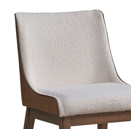 Ginny - Boucle Velvet Side Chair (Set of 2) - Walnut - Furniture Home Direct