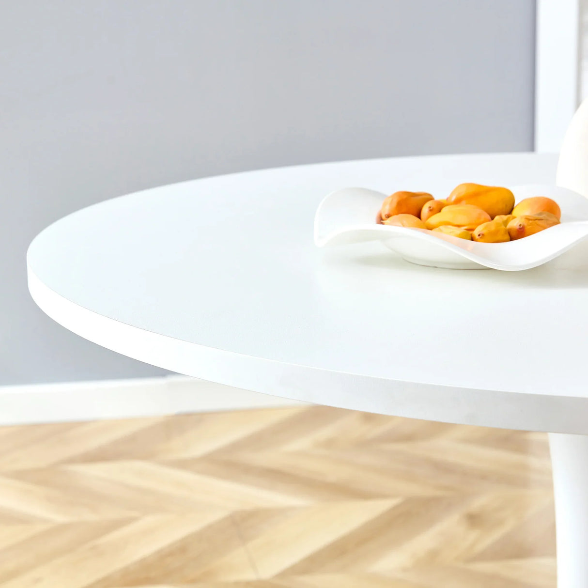 Dining Set Modern Round Table with Four Chairs White - Furniture Home Direct