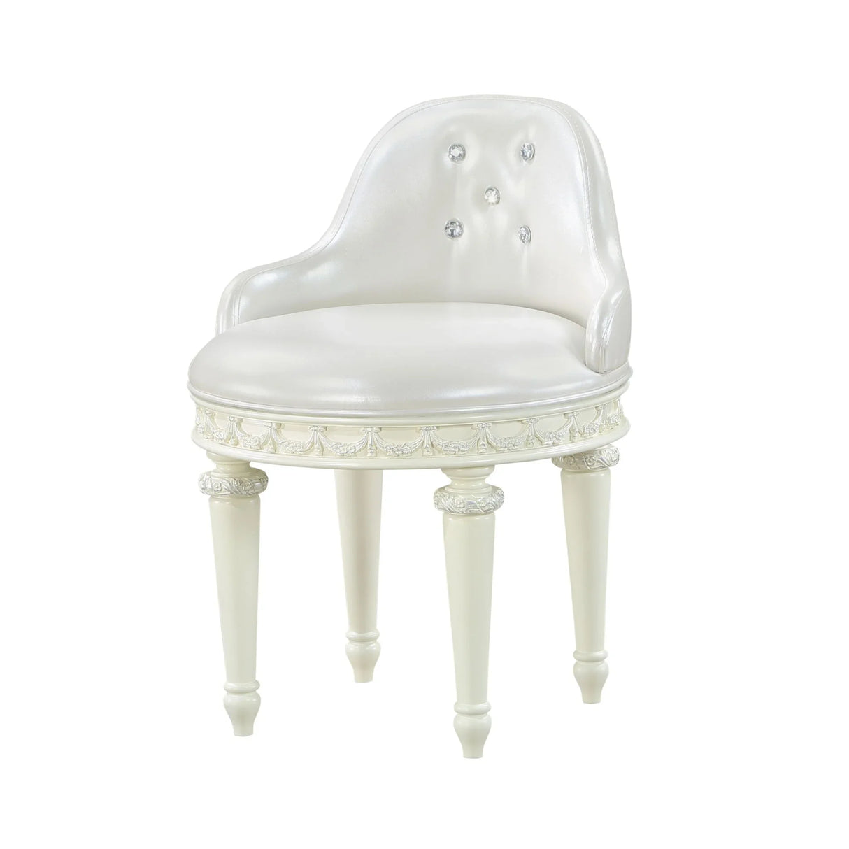 Dorothy - Vanity Chair With Swivel Chair Only - Ivory - Furniture Home Direct