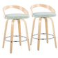 Grotto - Contemporary Fixed Height Counter Stool With Swivel With Round Footrest (Set of 2) - Furniture Home Direct